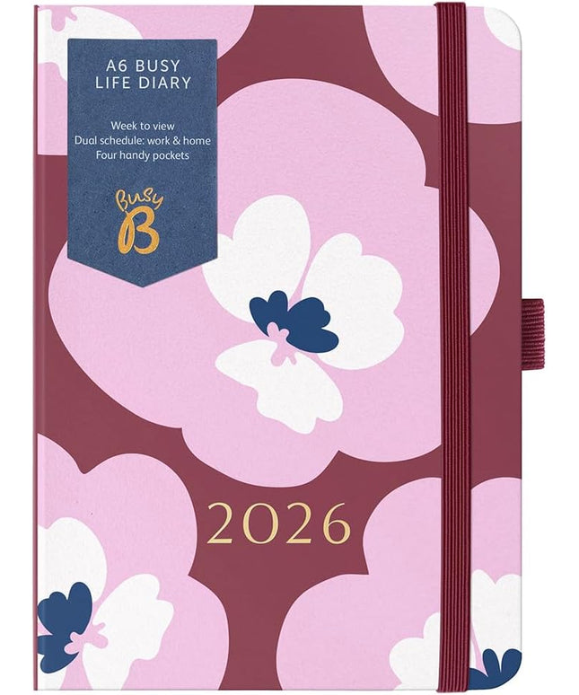 Agenda 2026 Chica 12M Sem Vista - Floral Borgoñas