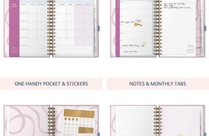 Agenda 2026 Mediana 12M Sem Vista - Rosa Graphic