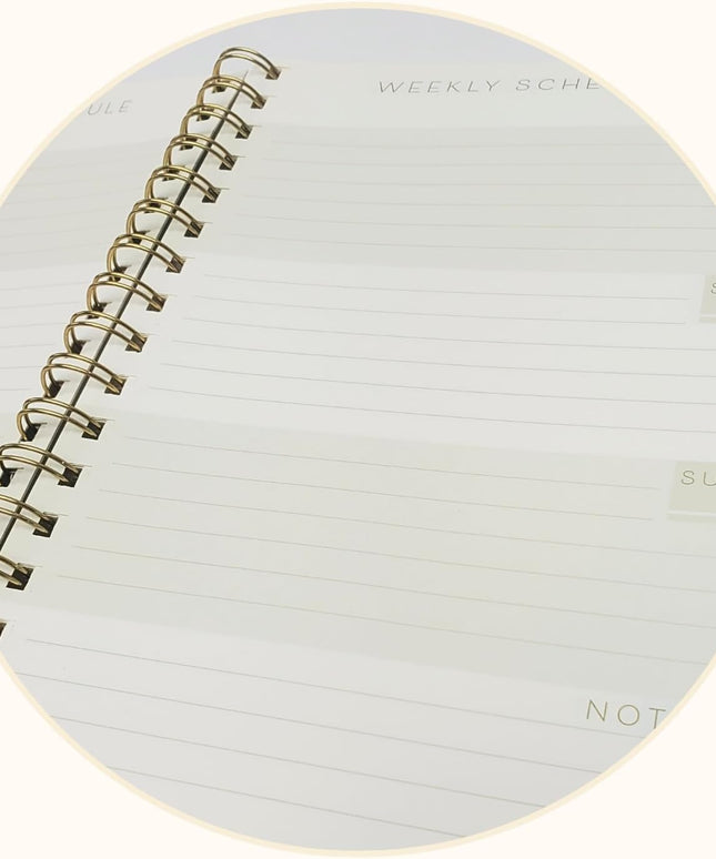 Agenda Semanal Sin Fechas - Floral Vintage Foil Dorado