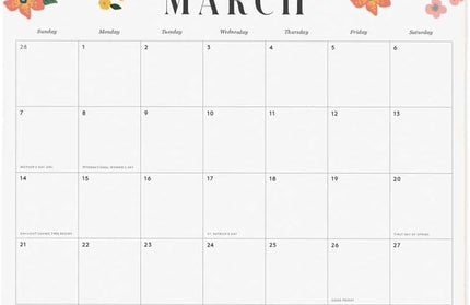 Calendario 2027 Floral