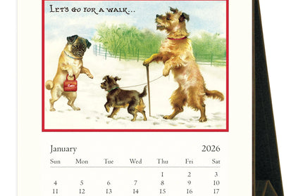 Calendario 2026 Escritorio 12M - Dogs
