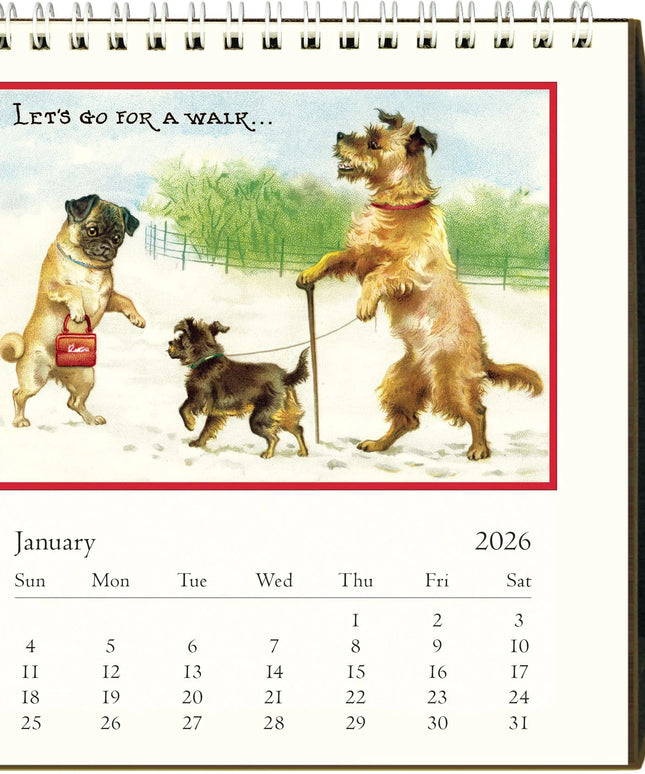 Calendario 2026 Escritorio 12M - Dogs