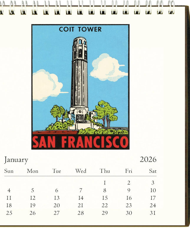 Calendario 2026 Escritorio 12M - San Francisco
