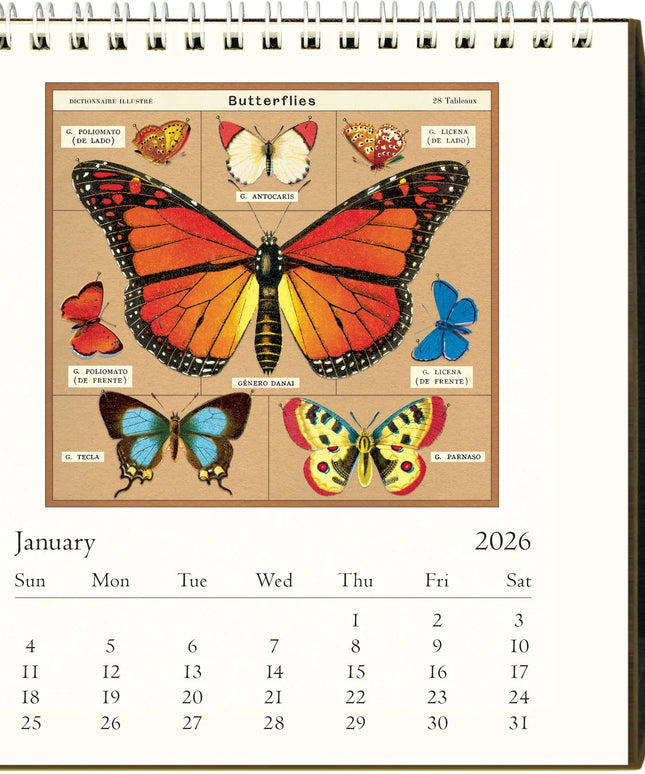 Calendario 2026 Escritorio 12M - Butterflies