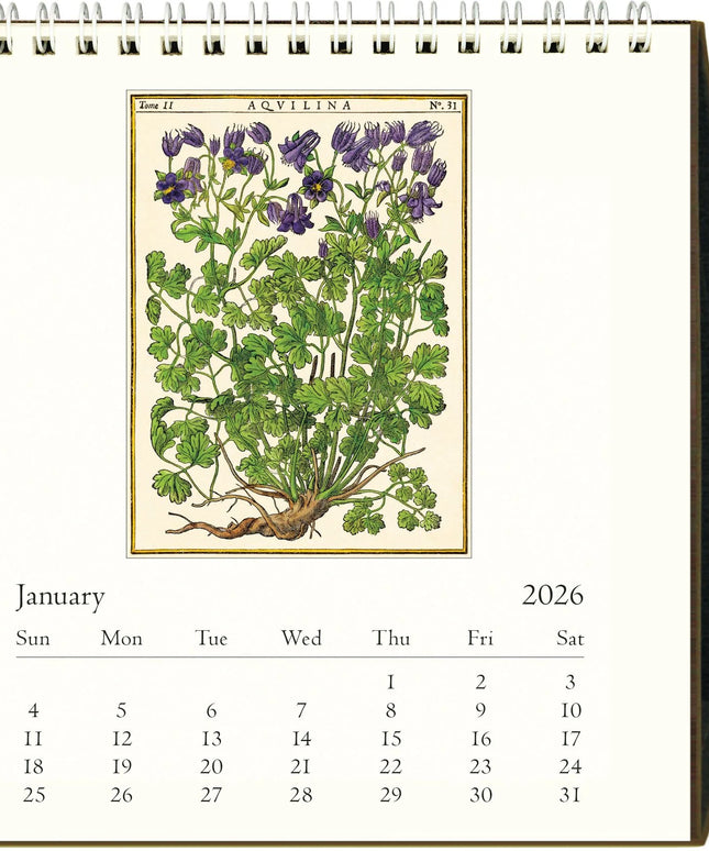 Calendario 2026 Escritorio 12M - Herbarium