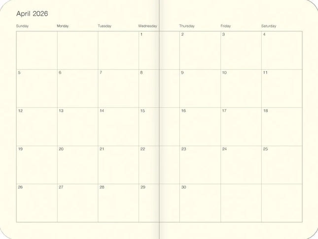 Agenda 2026 Sem Vista 12M - Wildflowers