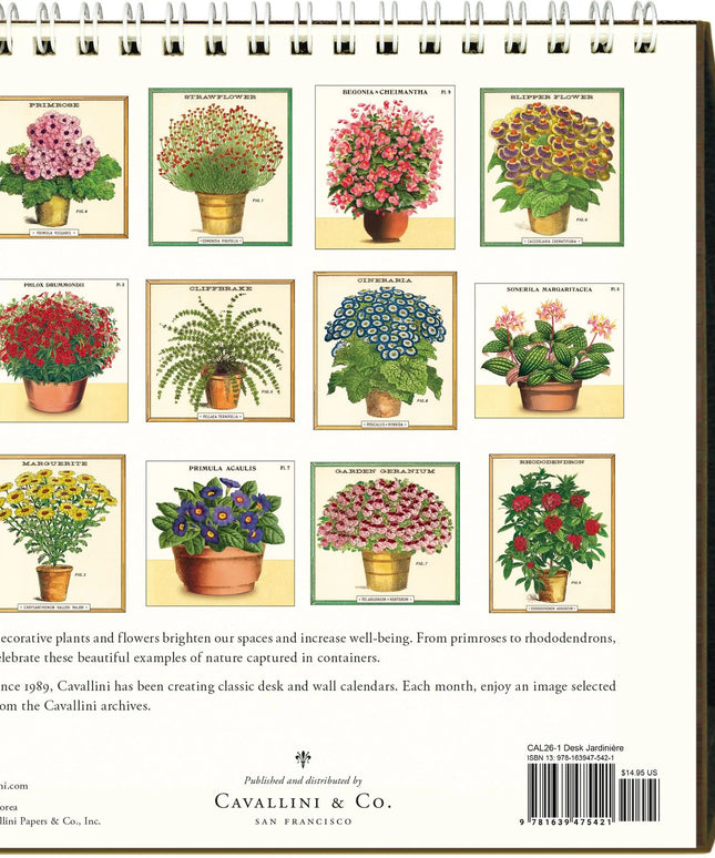 Calendario 2026 Escritorio 12M - Jardiniere
