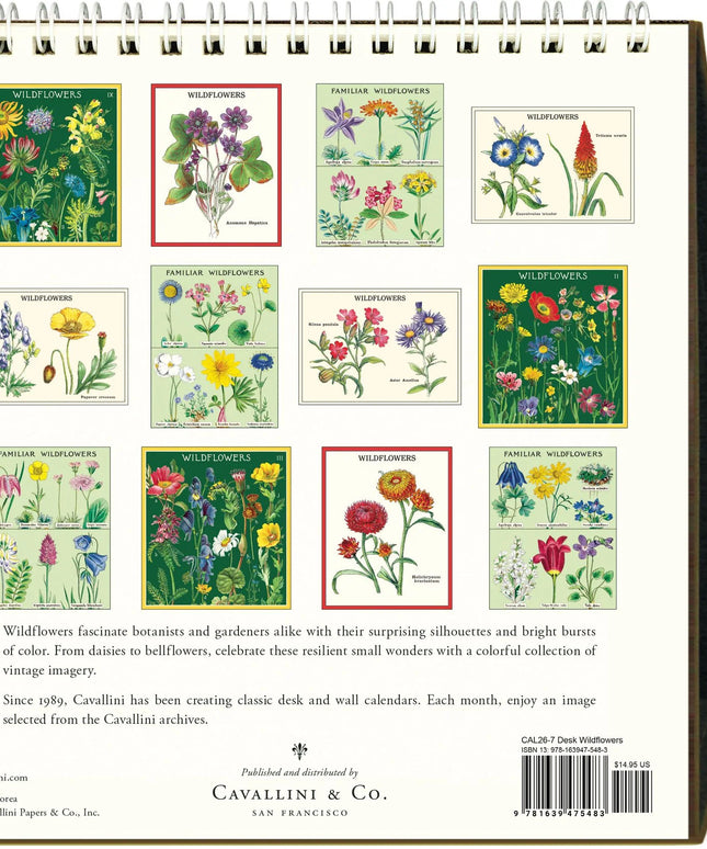 Calendario 2026 Escritorio 12M - Wildflowers