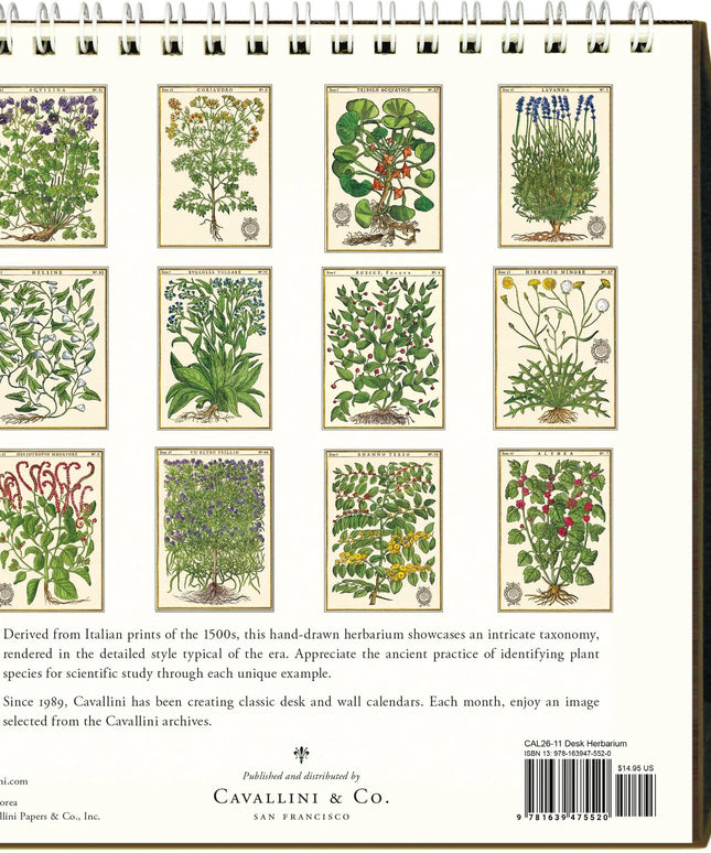 Calendario 2026 Escritorio 12M - Herbarium