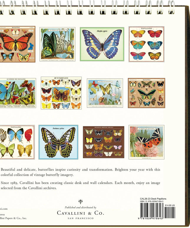 Calendario 2026 Escritorio 12M - Butterflies