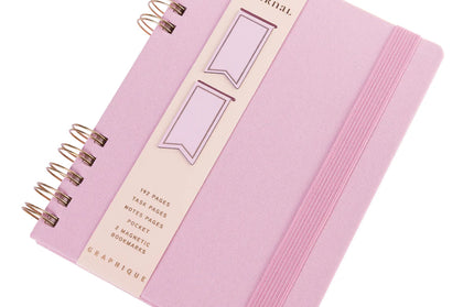 Cuaderno Tela Rosa Lineas - Blush