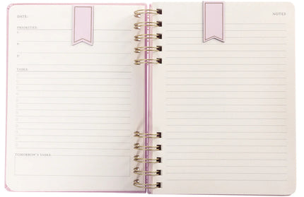 Cuaderno Tela Rosa Lineas - Blush
