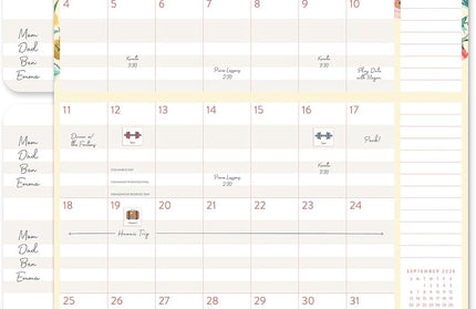 Calendario 2026 Pared 17M - Bella Flora