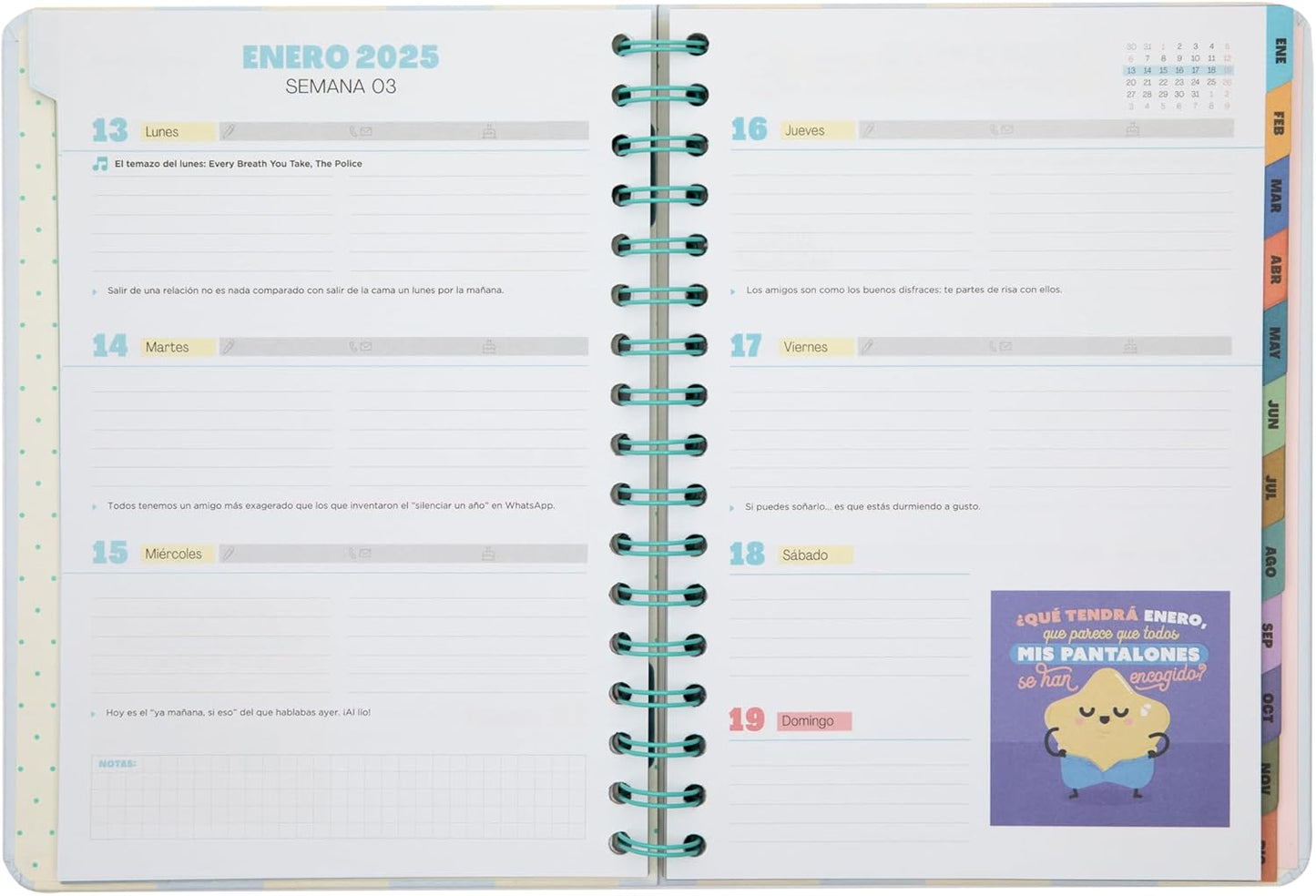 Agenda 2025 12M Semanal - Un año bonito