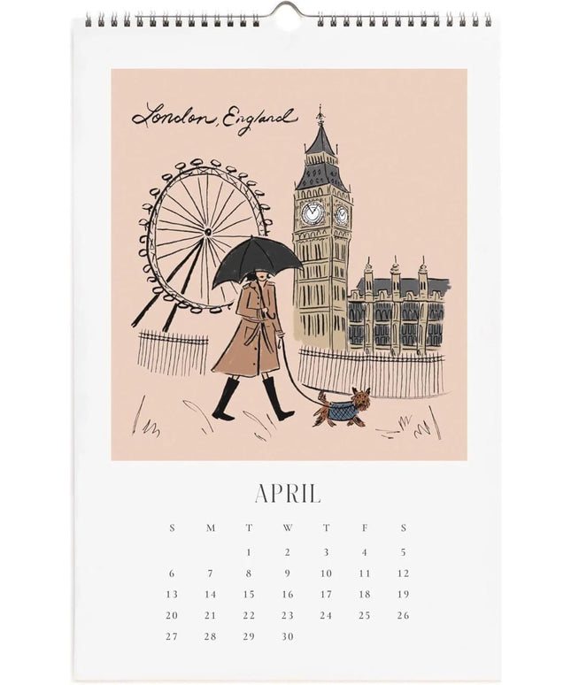 Calendario Pared 2025 12M - Travel Sketchbook