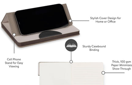 Libreta Mediana con soporte para Celular - Piedra