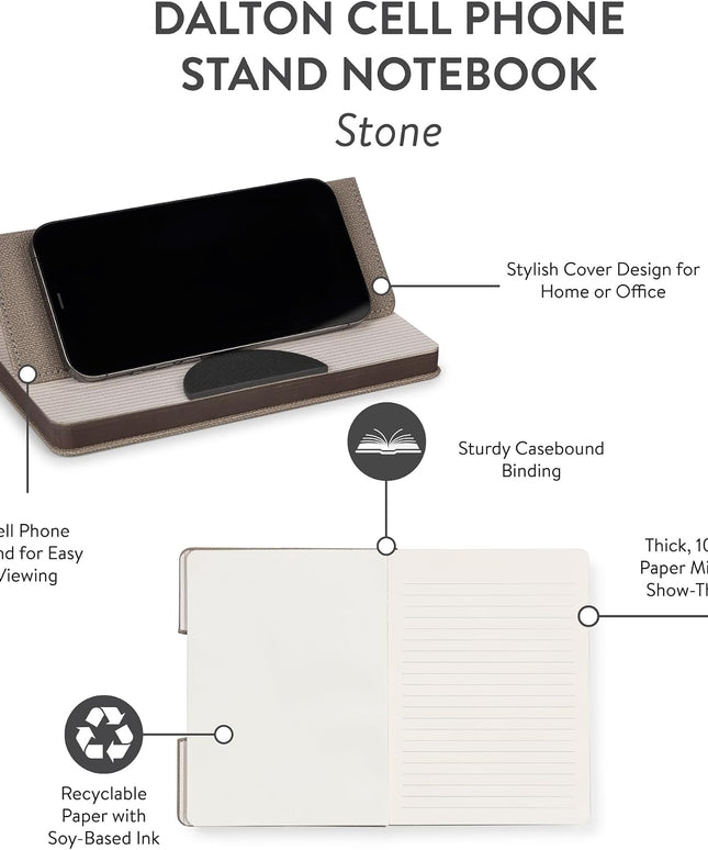 Libreta Mediana con soporte para Celular - Piedra