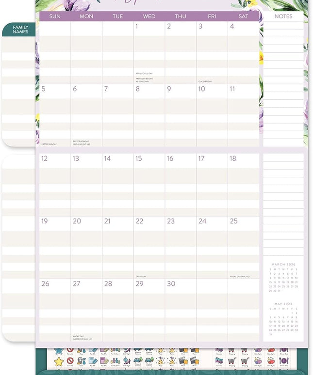 Calendario 2026 Pared 17M - Bella Flora