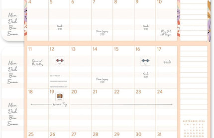 Calendario 2026 Pared 17M - Secret Garden