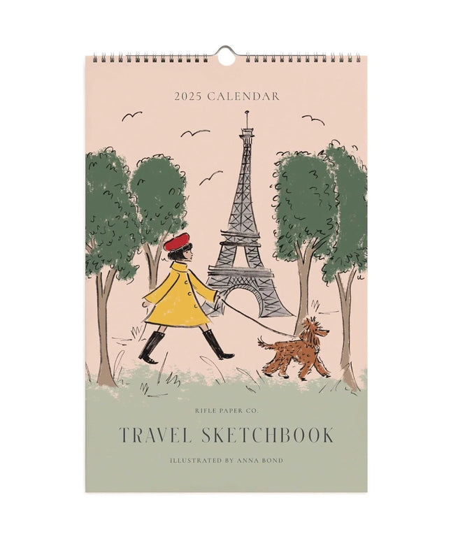 Calendario Pared 2025 12M - Travel Sketchbook