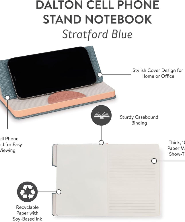 Libreta Mediana  con soporte para Celular - Azul