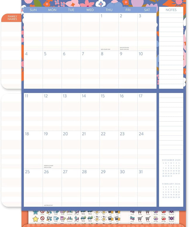Calendario 2026 Pared 17M - Secret Garden