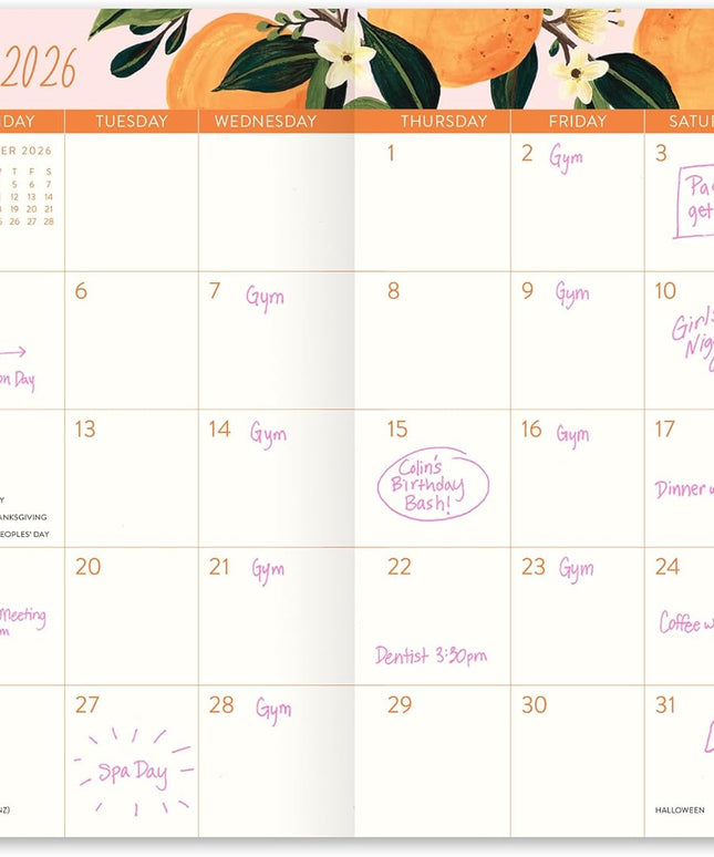 Agenda 2026 Bolsillo Mensual 17M - Fruit and Flora