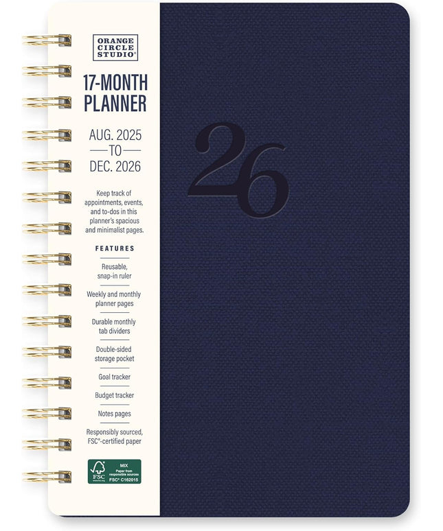 Agenda 2026 Anillada Sem Vista 17M - Azul Agatha