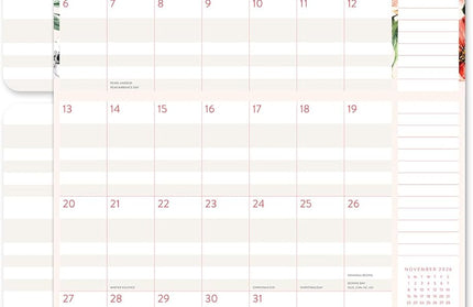 Calendario 2026 Pared 17M - Bella Flora