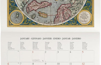 Calendario 2025 Mensual Pared 12M - Vintage Maps