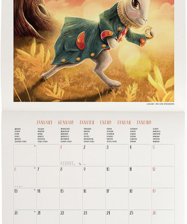 Calendario 2025 Mensual Pared 12M - Alice in Wonderland