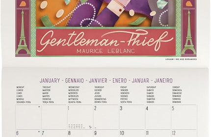 Calendario 2025 Mensual Pared 12M - Book Lovers