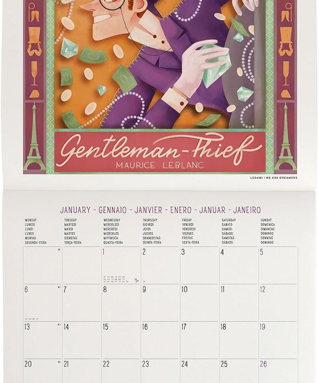 Calendario 2025 Mensual Pared 12M - Book Lovers