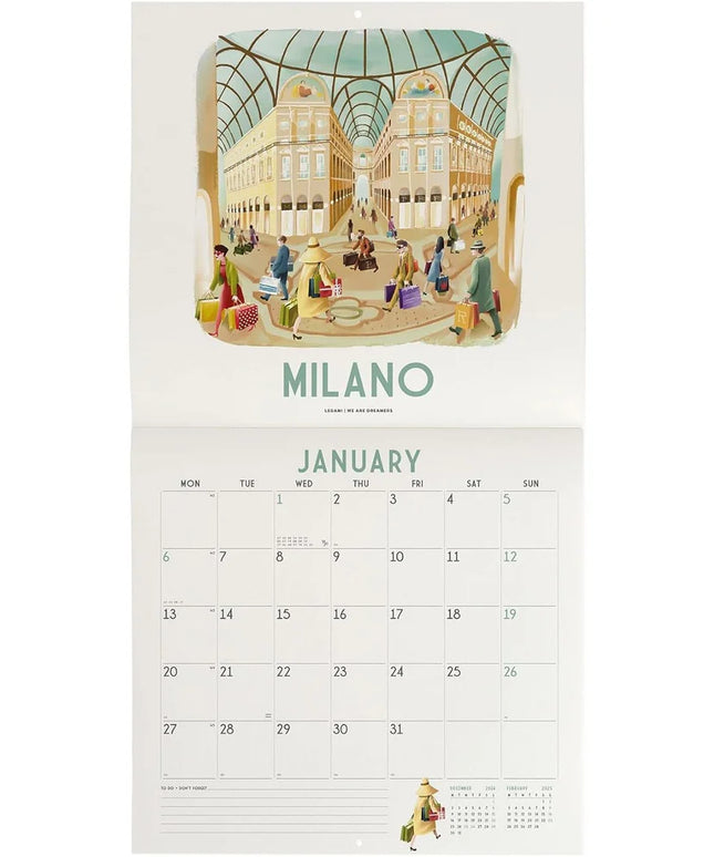 Calendario 2025 Mensual Pared 12M - Italia