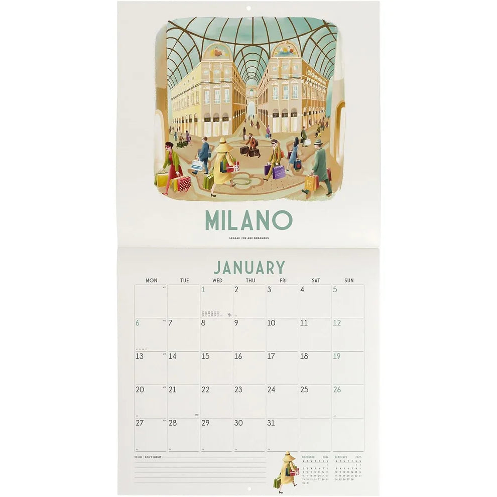 Calendario 2025 Mensual Pared 12M - Italia
