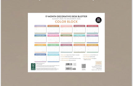 Calendario 2026 Escritorio 17M - Color Block