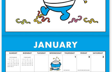 Calendario 2026 Mediano Pared 12M - Mr. Men Little Miss