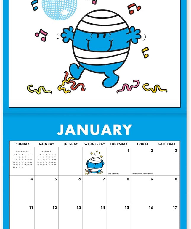 Calendario 2026 Mediano Pared 12M - Mr. Men Little Miss