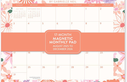 Calendario 2026 Magnético 17M - Secret Garden