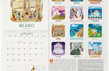 Calendario 2025 Mensual Pared 12M - Italia