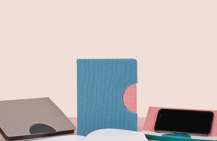 Libreta Mediana  con soporte para Celular - Azul