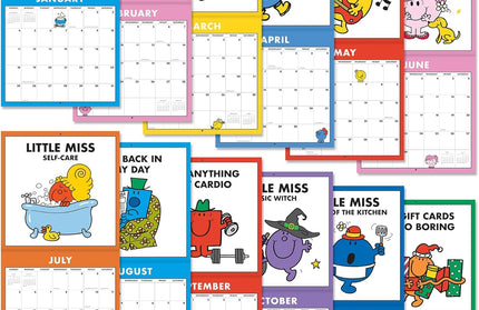 Calendario 2026 Mediano Pared 12M - Mr. Men Little Miss