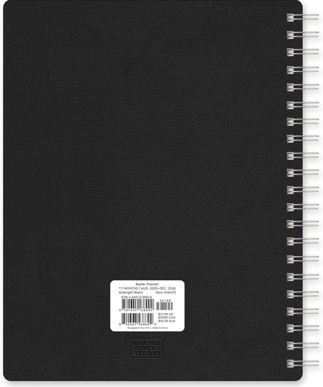 Agenda 2026 Anillada Sem Vista 17M - Negro Baxter