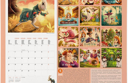 Calendario 2025 Mensual Pared 12M - Alice in Wonderland