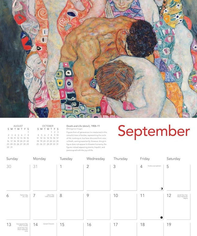 Calendario Pared 2026 12M Grande - Gustav Klimt