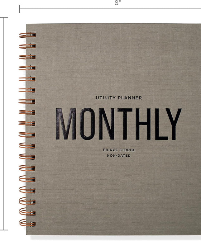 Agenda sin Fecha Mensual - Utility Gris