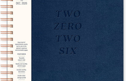 Agenda 2026 Anillada Sem Vista 17M - Azul Baxter