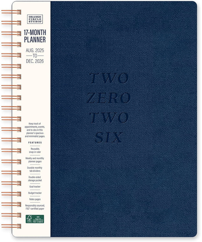 Agenda 2026 Anillada Sem Vista 17M - Azul Baxter