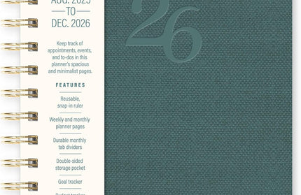 Agenda 2026 Anillada Sem Vista 17M - Verde Agatha