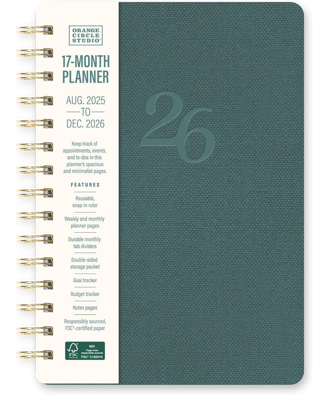 Agenda 2026 Anillada Sem Vista 17M - Verde Agatha